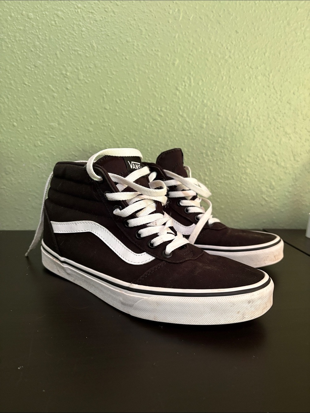 Vans Womens Sk8-Hi Black & White High-Top Skate Shoes